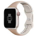 Slim Silicone Sport Band (For Apple Watch) Milk Tea & Rock White