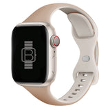 Slim Silicone Sport Band (For Apple Watch) Milk Tea & Rock White