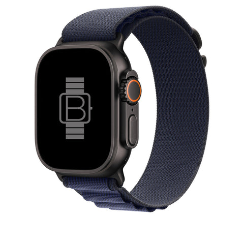 Alpine Loop Band (High Quality For Black Apple Watch Ultra) Navy