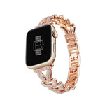 Stainless Steel Diamond V-shaped Band (For Apple Watch) Rose Gold