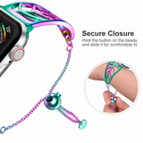 Slim Botanical Stainless Steel Band (For Apple Watch) Rainbow Oil Slick