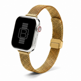 Slim Folding Buckle Milanese Loop Band (For Apple Watch) Gold