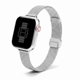 Slim Folding Buckle Milanese Loop Band (For Apple Watch) Silver