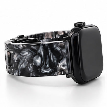 Smooth Resin Bracelet (For Apple Watch) Black Marble