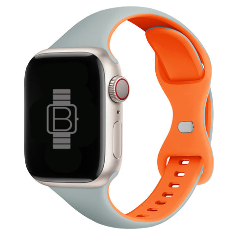 Slim Silicone Sport Band (For Apple Watch) Lotus Blue & Orange