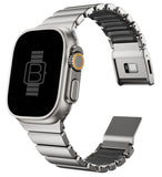 Hybrid Magnetic Titanium & Silicone Fusion Band (For Apple Watch) - Titanium & Black