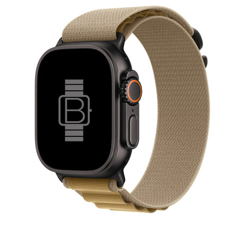 Alpine Loop Band (High Quality For Black Apple Watch Ultra) Tan