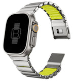 Hybrid Magnetic Titanium & Silicone Fusion Band (For Apple Watch) - Titanium & Green