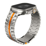 Titanium Iron Man Band (For Apple Watch) Raw Titanium & Orange