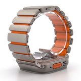 Hybrid Magnetic Titanium & Silicone Fusion Band (For Apple Watch) - Titanium & Orange