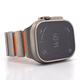 Hybrid Magnetic Titanium & Silicone Fusion Band (For Apple Watch) - Titanium & Orange