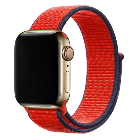Nylon Woven Sport Loop Band (High Quality) Tricolour Red