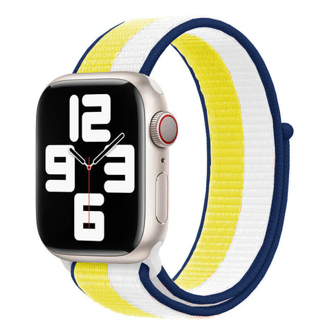 Nylon Woven Sport Loop Band (High Quality) Yellow & White