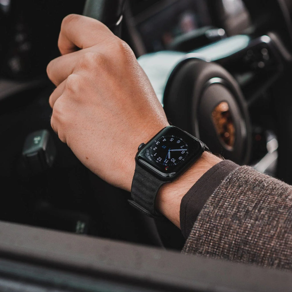 Watch with black band hotsell
