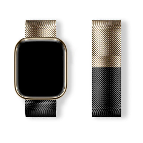 Magnetic Milanese Loop Band (For Apple Watch) Black/Gold