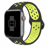 Silicone Nike Style Sport Band (For Apple Watch) Black & Yellow