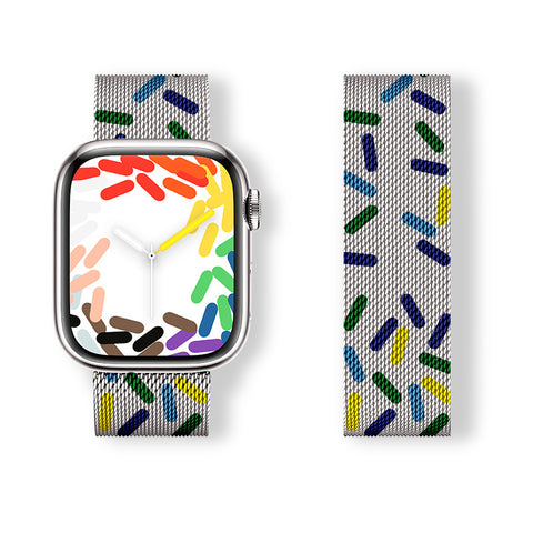 Magnetic Milanese Loop Band (For Apple Watch) Blue Confetti
