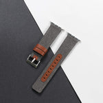 Canvas & Leather Hybrid Band (For Apple Watch) Grey