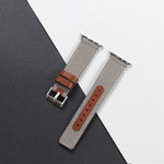 Canvas & Leather Hybrid Band (For Apple Watch) Light Grey