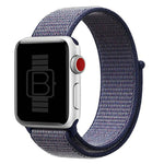 Nylon Woven Sport Loop Band (High Quality) Midnight Blue With Coloured Lines