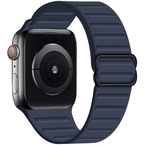 Trax Elastic Solo Loop Band (Silicone For Apple Watch) Midnight Blue