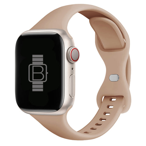 Slim Silicone Sport Band (For Apple Watch) Milk Tea