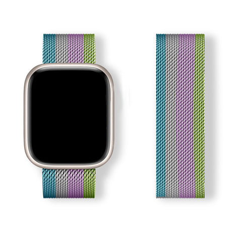 Magnetic Milanese Loop Band (For Apple Watch) Pastel Stripe