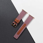 Canvas & Leather Hybrid Band (For Apple Watch) Purple