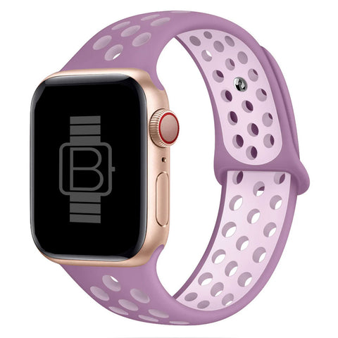 Silicone Nike Style Sport Band (For Apple Watch) Purple & Baby Pink
