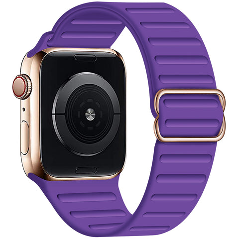 Trax Elastic Solo Loop Band (Silicone For Apple Watch) Purple