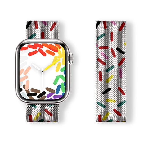 Magnetic Milanese Loop Band (For Apple Watch) Red Confetti