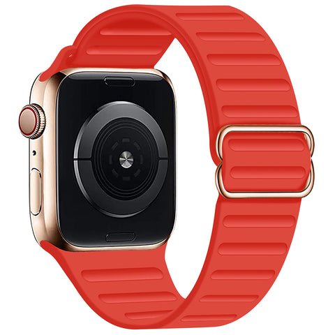 Trax Elastic Solo Loop Band (Silicone For Apple Watch) Red