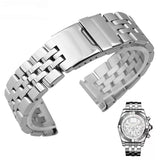 Stainless Steel Band (For Breitling Chronomat, Navitimer, Crosswind, Colt) Silver