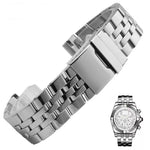 Stainless Steel Band (For Breitling Chronomat, Navitimer, Crosswind, Colt) Silver