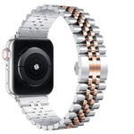Jubilee Stainless Steel Band (For Apple Watch) Silver & Rose Gold