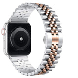 Jubilee Stainless Steel Band (For Apple Watch) Silver & Rose Gold