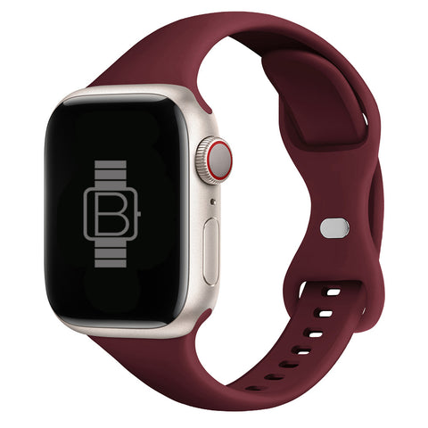 Slim Silicone Sport Band (For Apple Watch) Wine Red