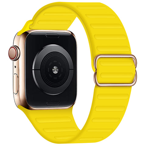 Trax Elastic Solo Loop Band (Silicone For Apple Watch) Yellow
