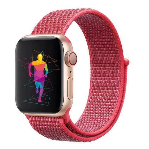 Nylon Woven Sport Loop Band (High Quality) Hibiscus Pink