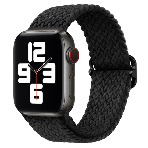 Braided Solo Loop Band (High Quality Nylon For Apple Watch) Black