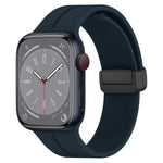 Magnetic Folding Buckle Silicone Band (For Apple Watch) Midnight