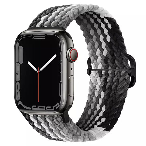 Braided Solo Loop Band (High Quality Nylon For Apple Watch) Black Qiao