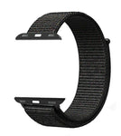 Nylon Woven Sport Loop Band (High Quality) Black With Multi Coloured Stitching