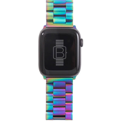 Stainless Steel Band (For Apple Watch) Rainbow Oil Slick