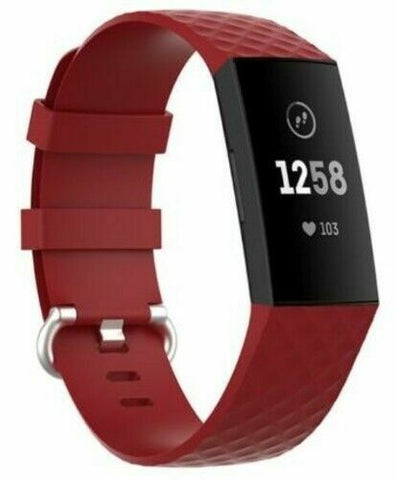 Silicone Sport Strap (For Fitbit Charge 3/4) Red