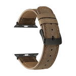 Genuine Leather Band Holy Cow Range (For Apple Watch) Rustic Brown With Tan Stitching