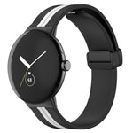 Magnetic Folding Buckle Silicone Band (For Google Pixel Watch) Black & White