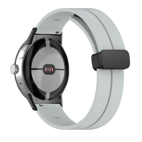 Magnetic Folding Buckle Silicone Band (For Google Pixel Watch) Grey