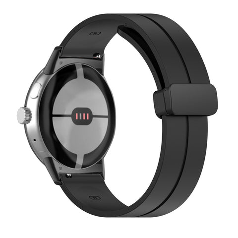 Magnetic Folding Buckle Silicone Band (For Google Pixel Watch) Black