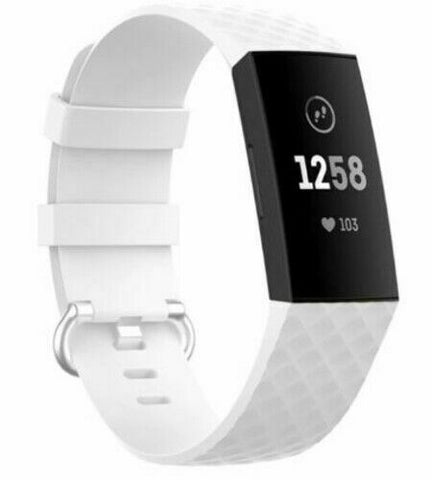 Silicone Sport Strap (For Fitbit Charge 3/4) White